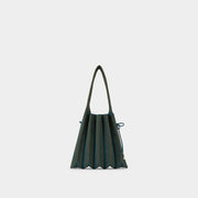 Lucky Pleats Knit S Stripe Teal Green