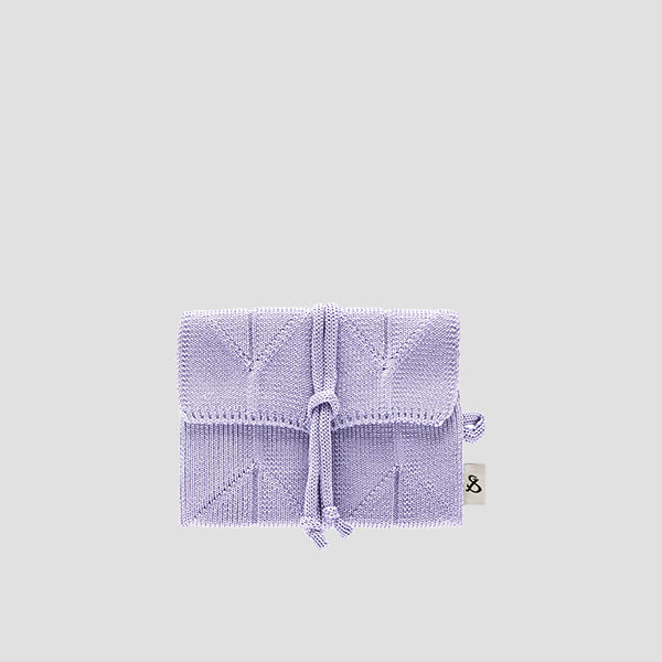 Lucky Pleats Knit Card Wallet Lavender