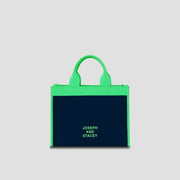 LPK Lattice Knit Tote Bag M Frame Mint on Navy