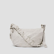 Daily Shirring Bag M_Faux Leather Misty Cream