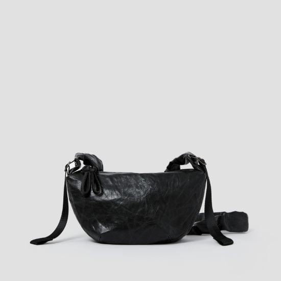Daily Shirring Bag S_Faux Leather Roast Black
