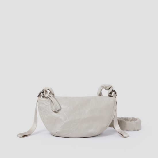 Daily Shirring Bag S_Faux Leather Misty Cream