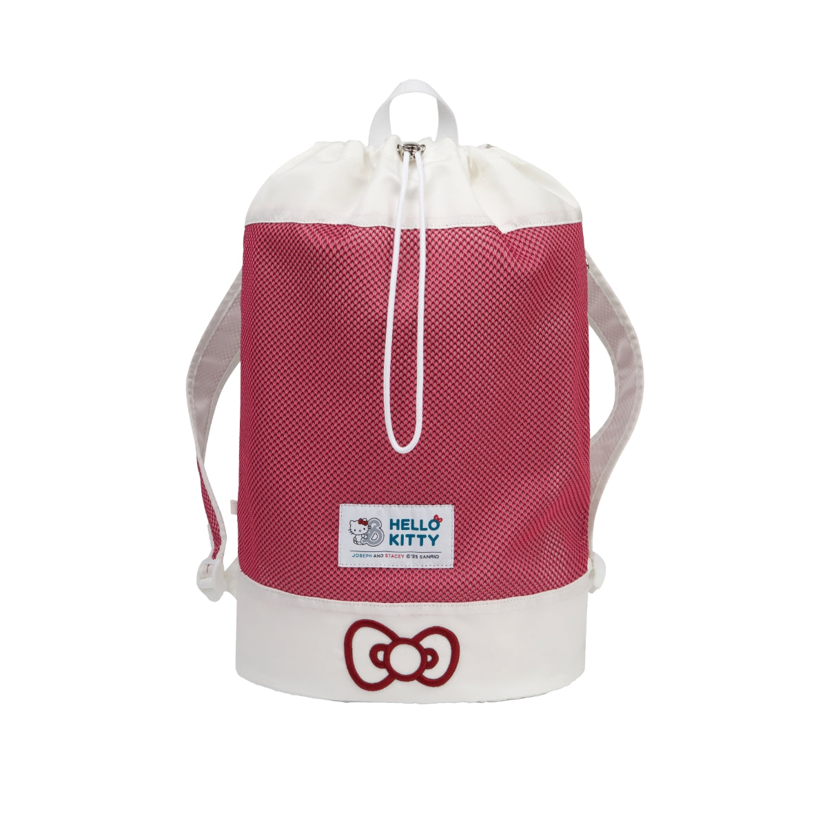 Mesh String Backpack Hello Kitty Red White