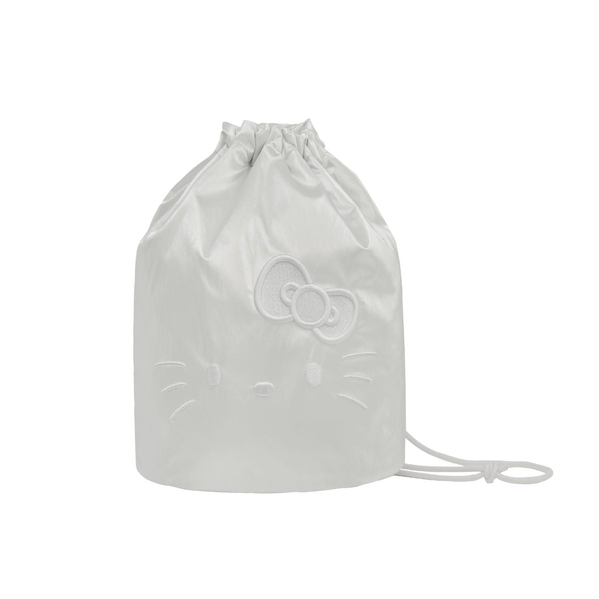 Sleek String Backpack Hello Kitty White