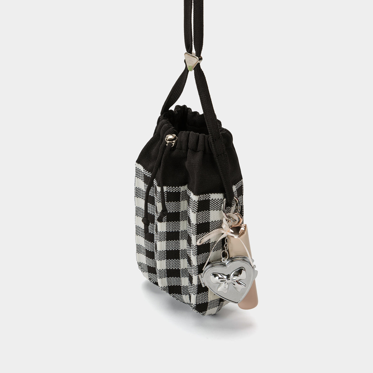 Lucky Pleats Knit String Mini Cross Check Cookie Black