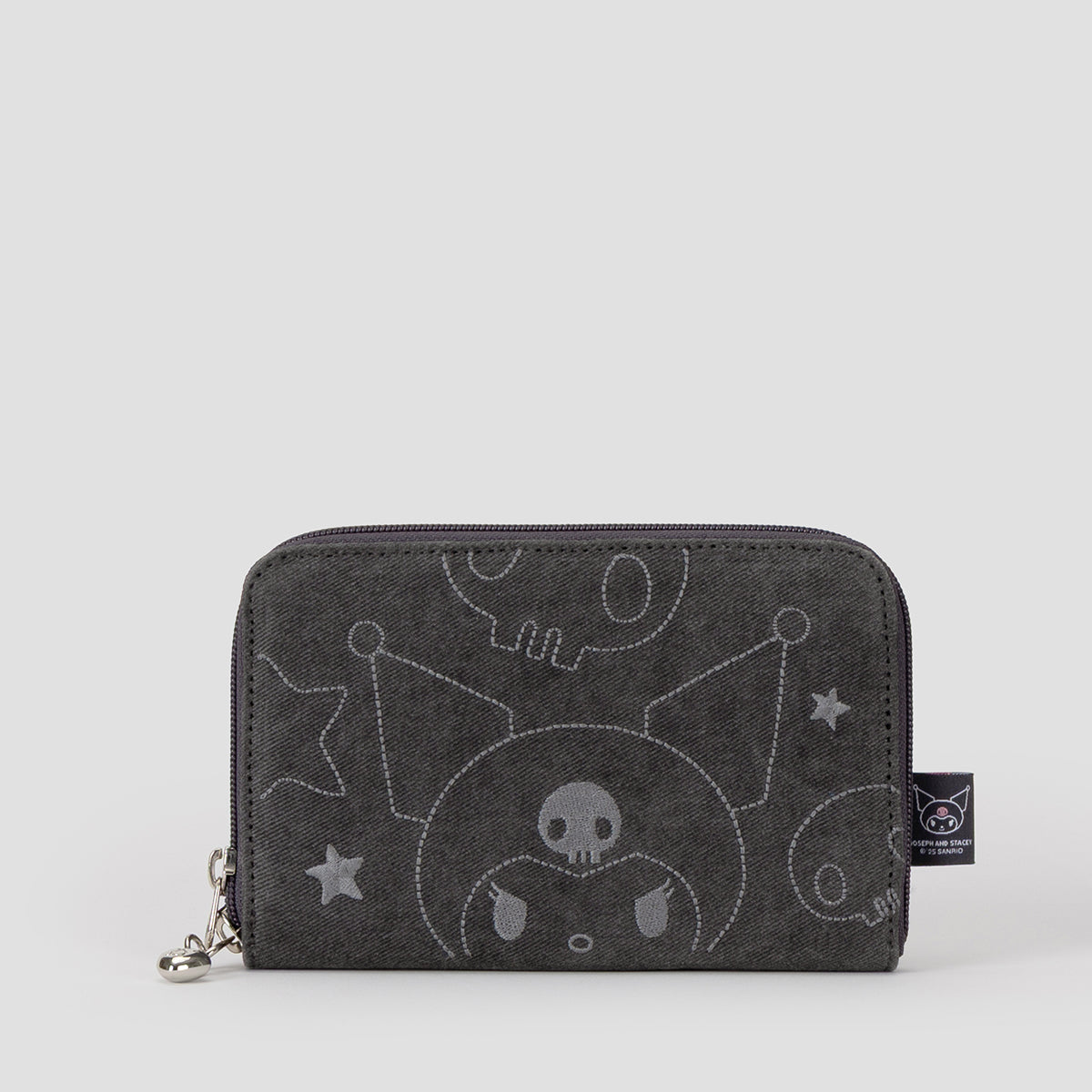 Denim Travel Cross Wallet Kuromi Washed Charcoal