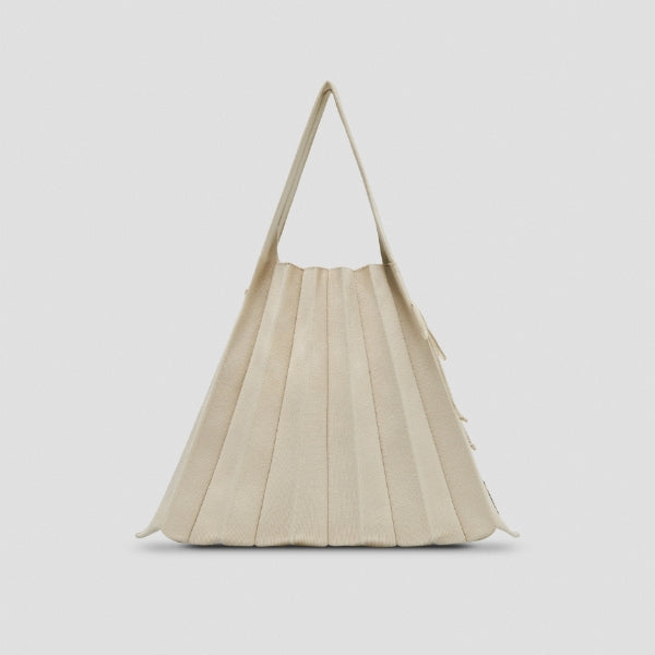 Lucky Pleats Knit L Starry Shell Beige