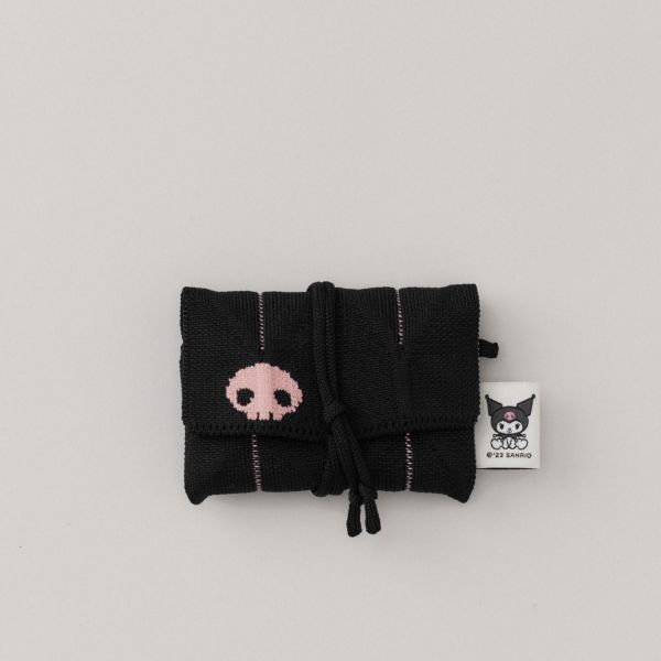 Lucky Pleats Knit Card Wallet Kuromi Rich Black