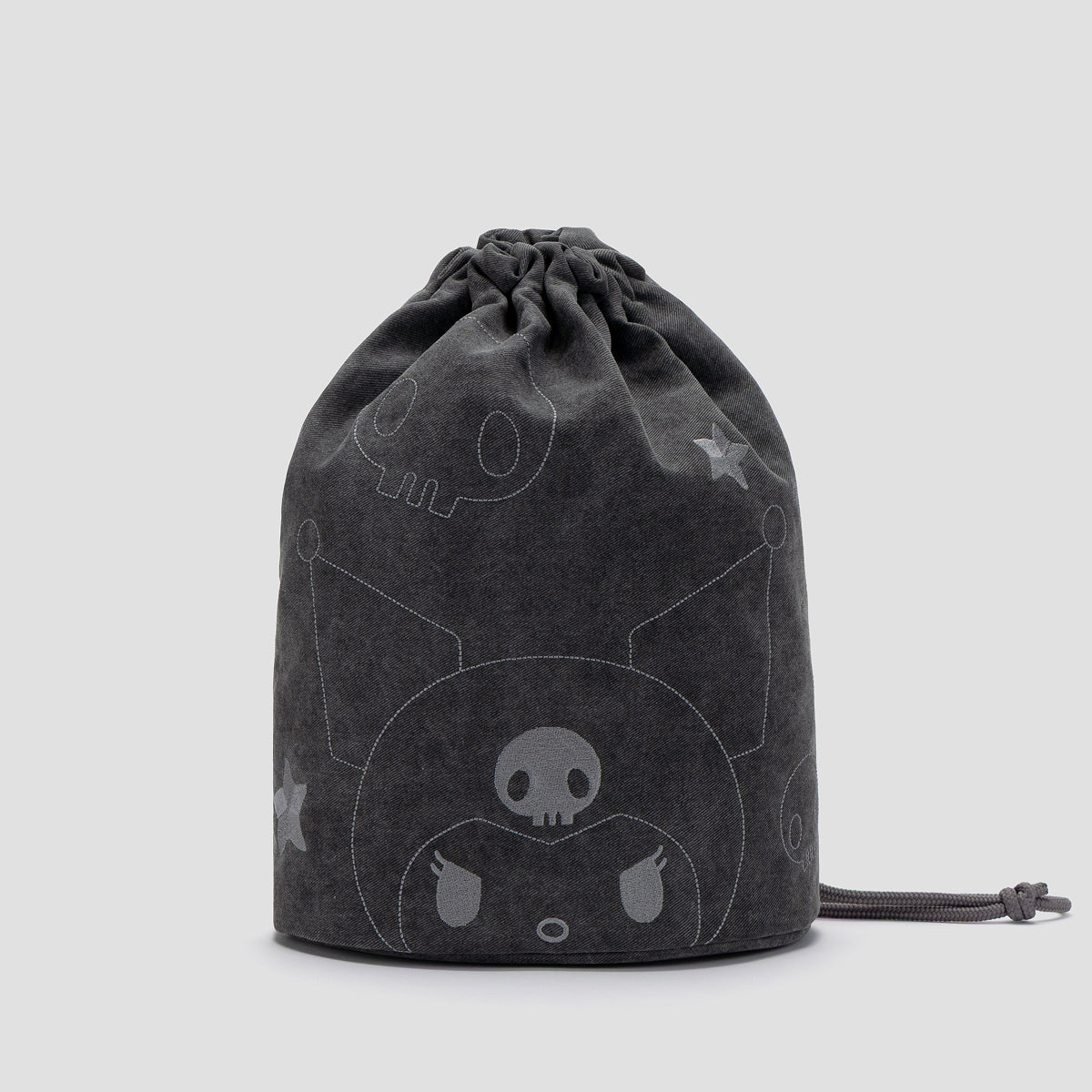 Denim String Backpack Kuromi Washed Charcoal