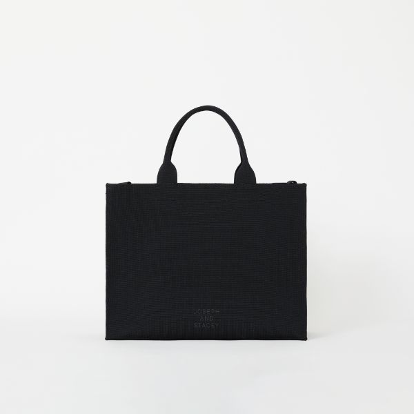 LPK Lattice Knit Tote Bag L Rich Black