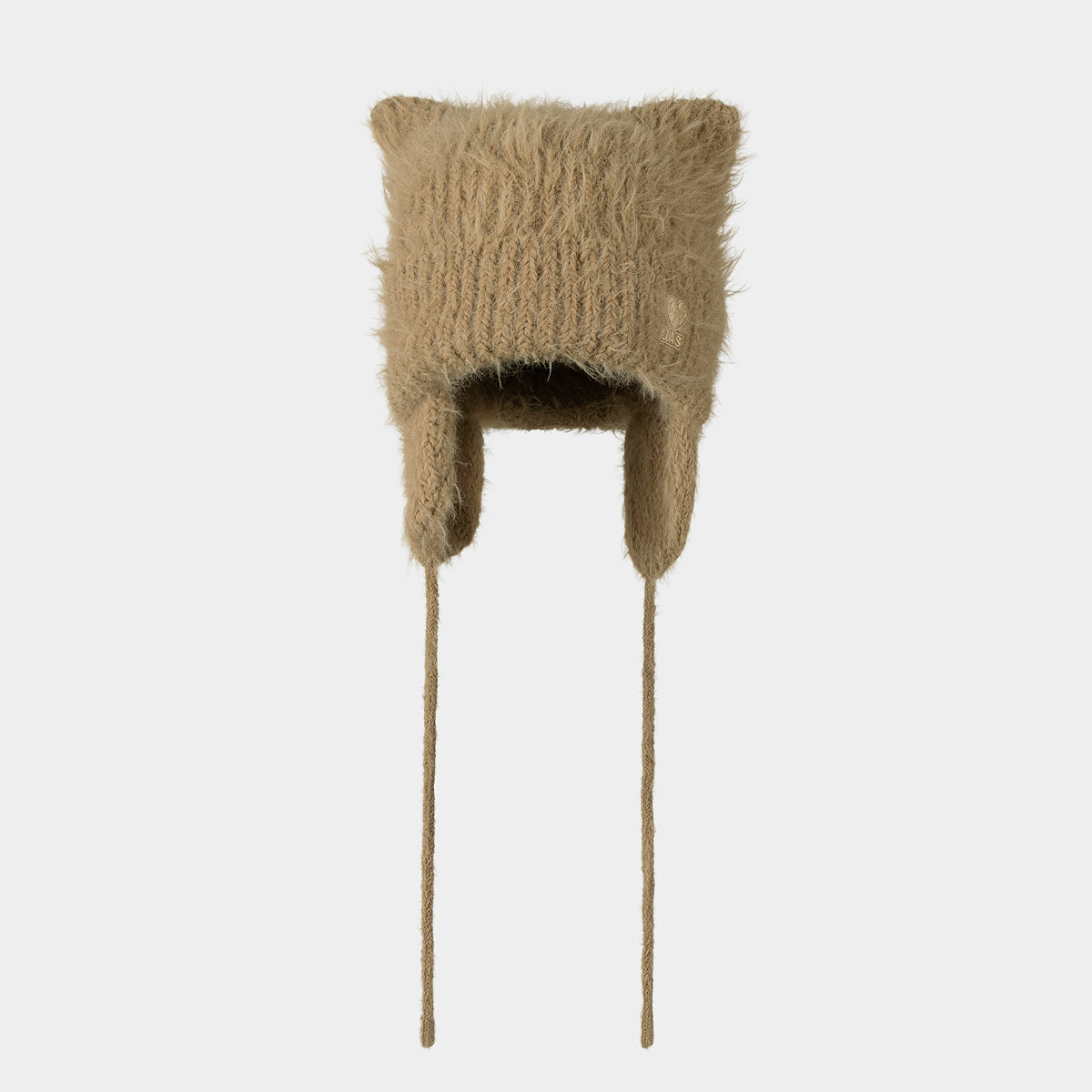 Lucky JAS Earflap Cat Beanie Beige