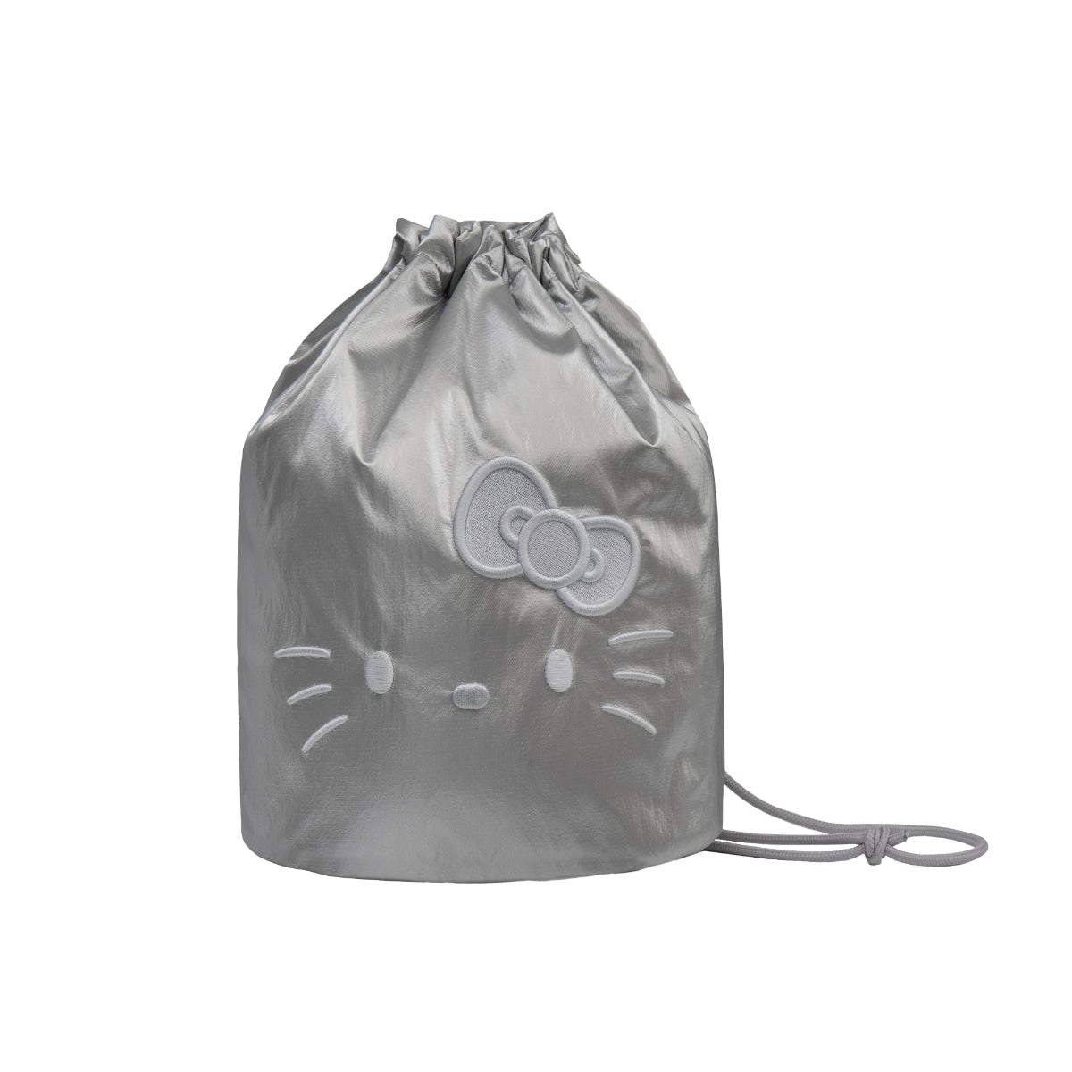 Sleek String Backpack Hello Kitty Silver