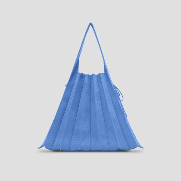 Lucky Pleats Knit L Cerulean Blue