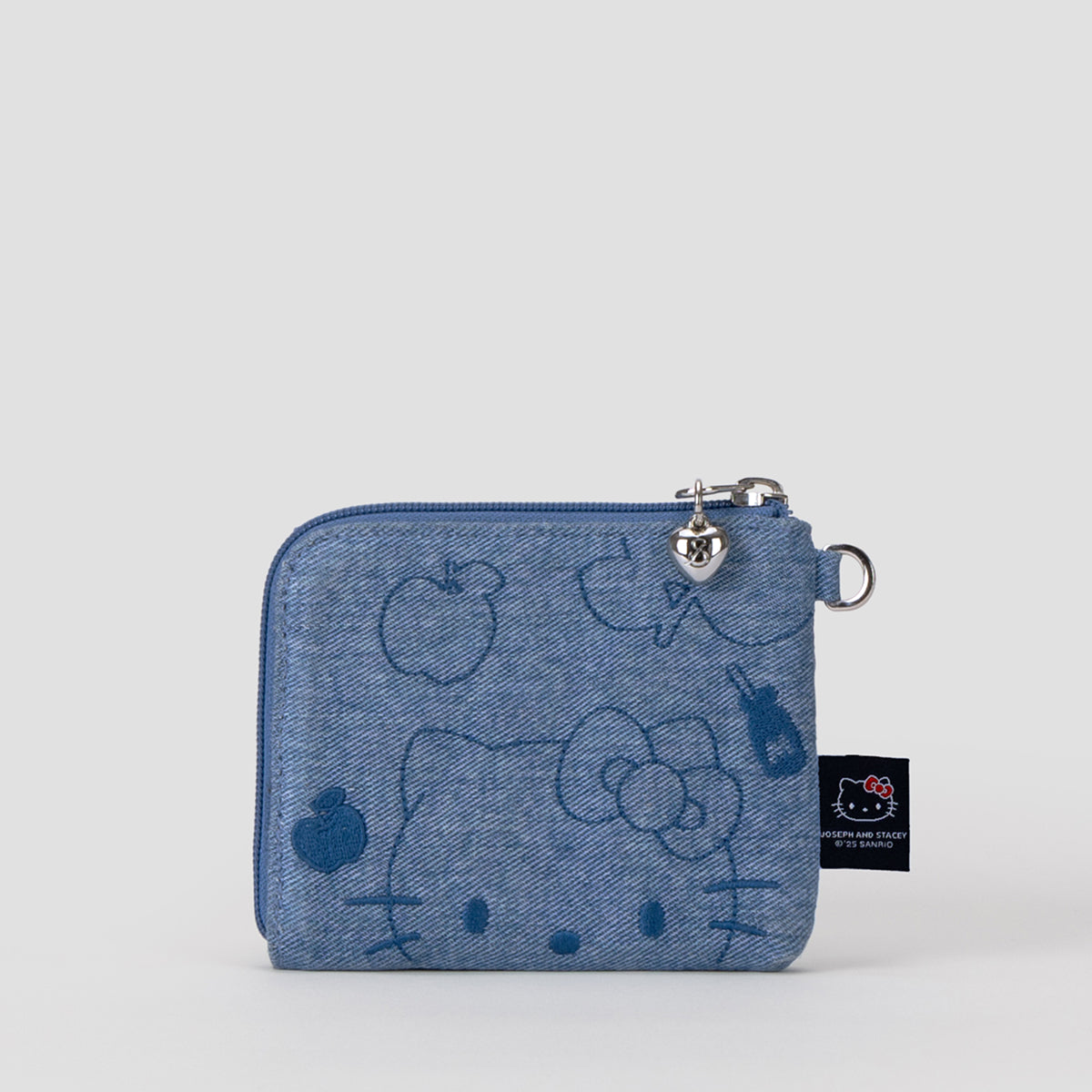 Denim Keyring Card Wallet Hello Kitty Washed Blue
