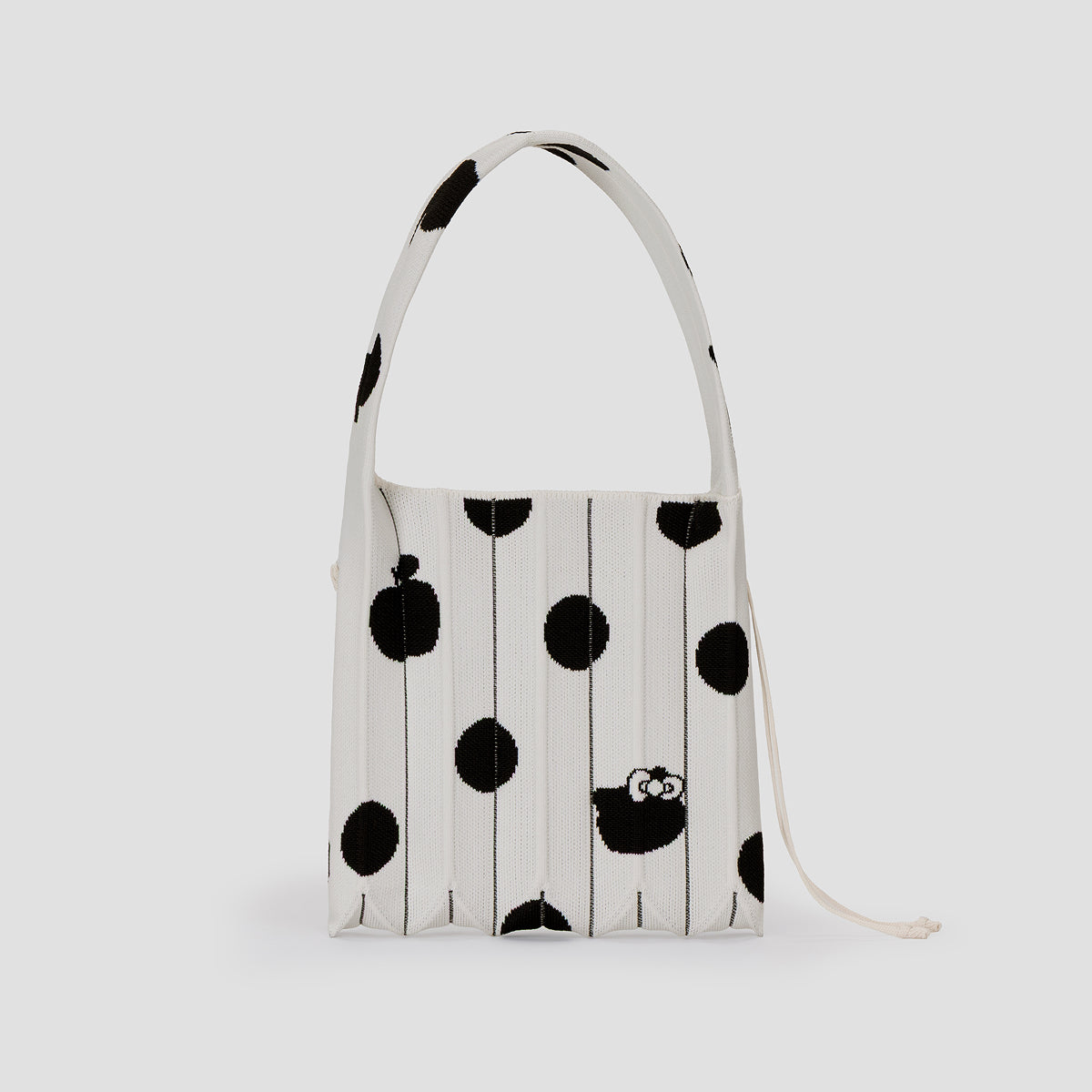 Lucky Pleats Knit S Dot Hello Kitty Cream White