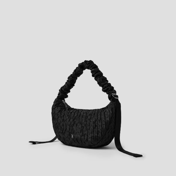 Daily Shirring Bag XM_Crinkled Black