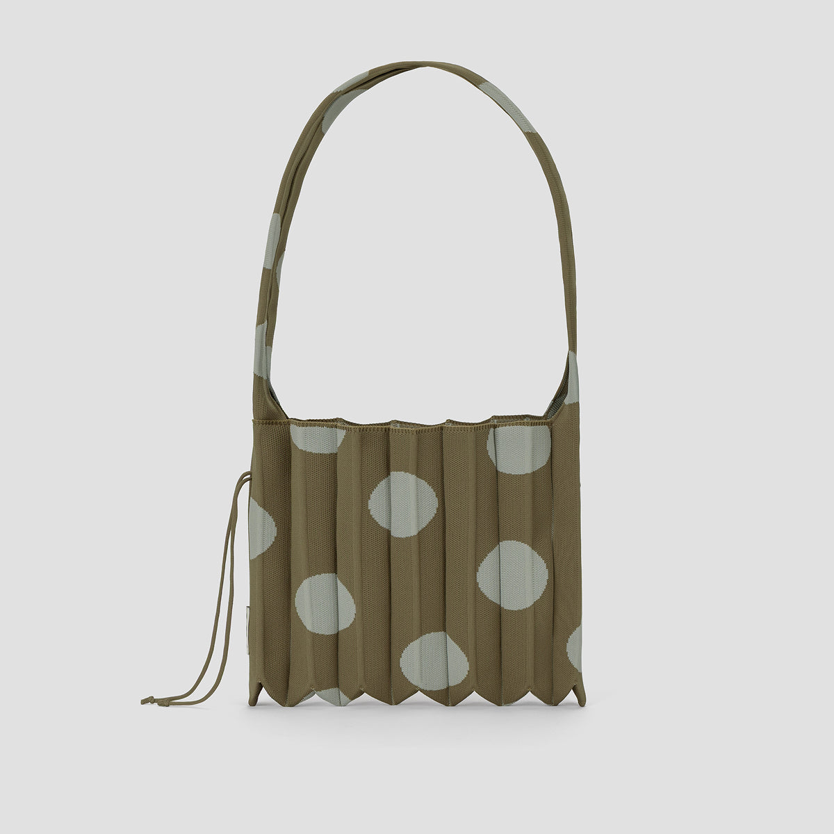 Lucky Pleats Knit Cross Dot Khaki Olive