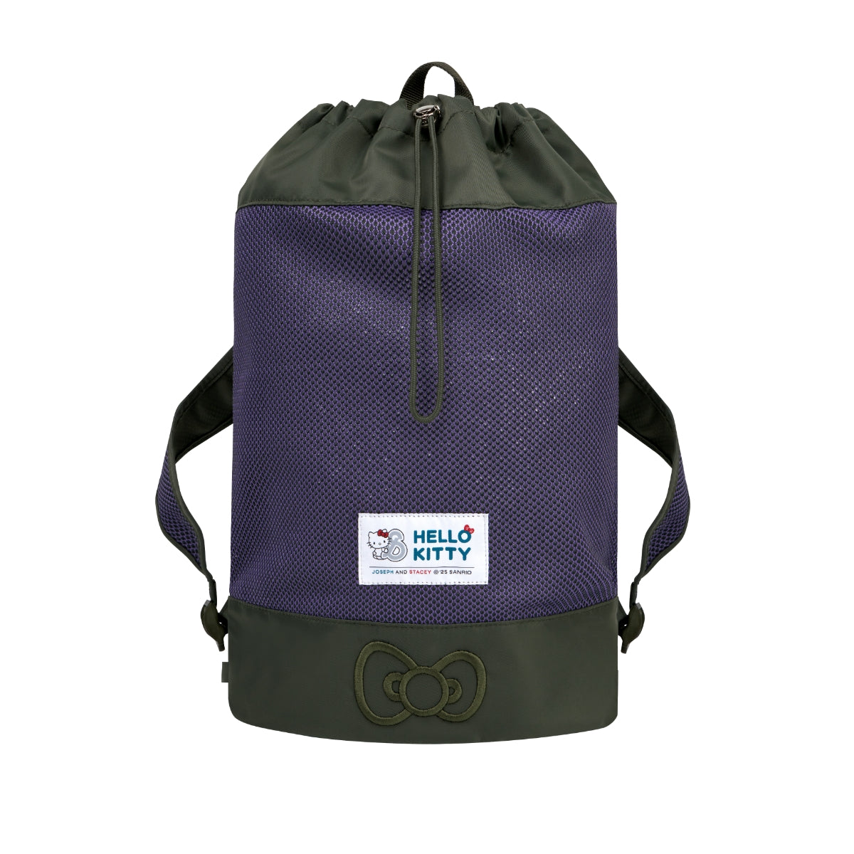 Mesh String Backpack Hello Kitty Khaki Violet