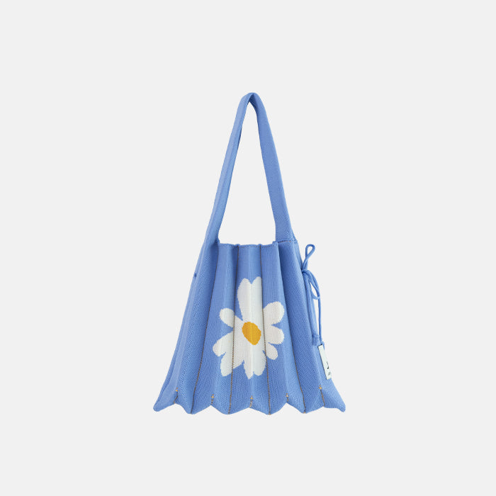 Lucky Pleats Knit S Daisy Cerulean Blue