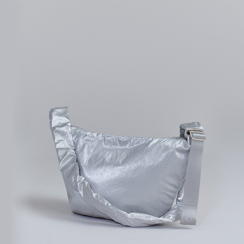 Daily Shirring Bag M Sleek Silver