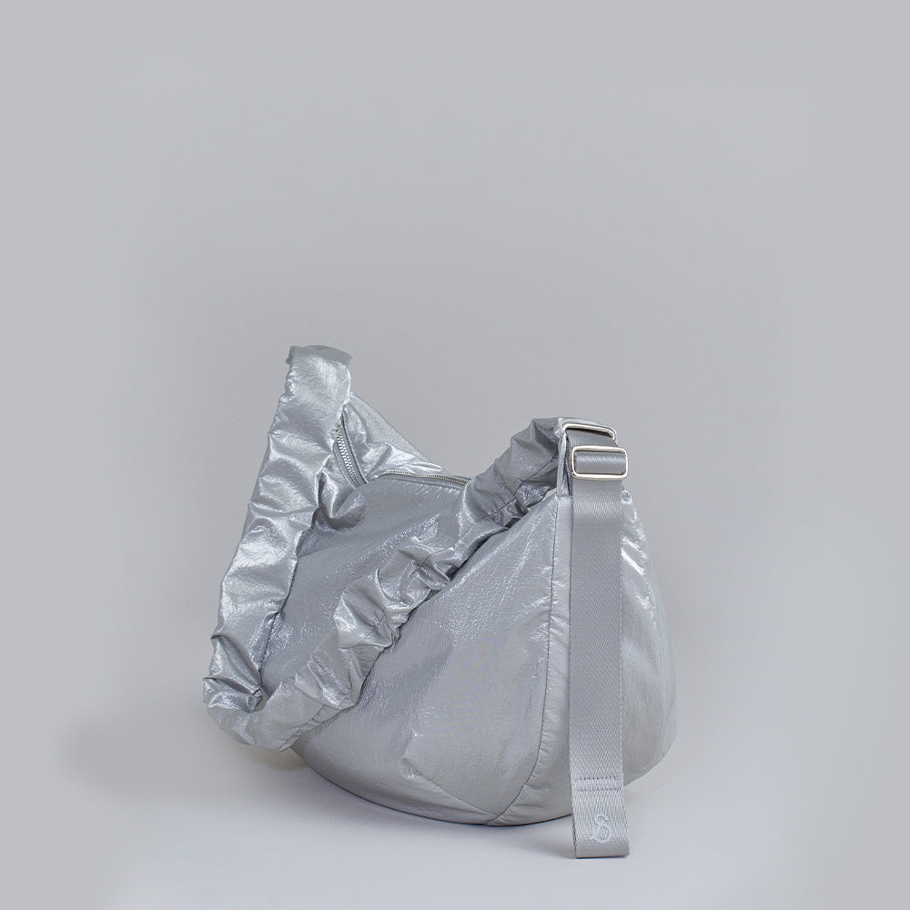 Daily Shirring Bag L Sleek Silver