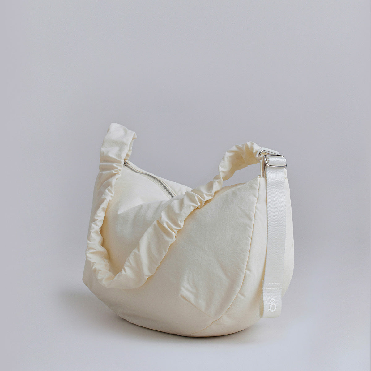 Daily Shirring Bag L Cream