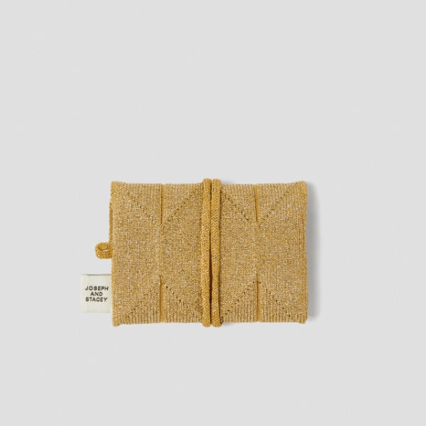 Lucky Pleats Knit Card Wallet Starry Gold