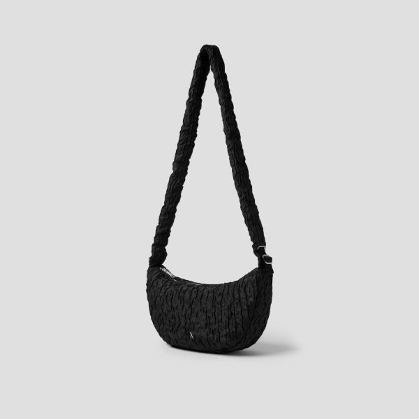 Daily Shirring Bag XM_Crinkled Black