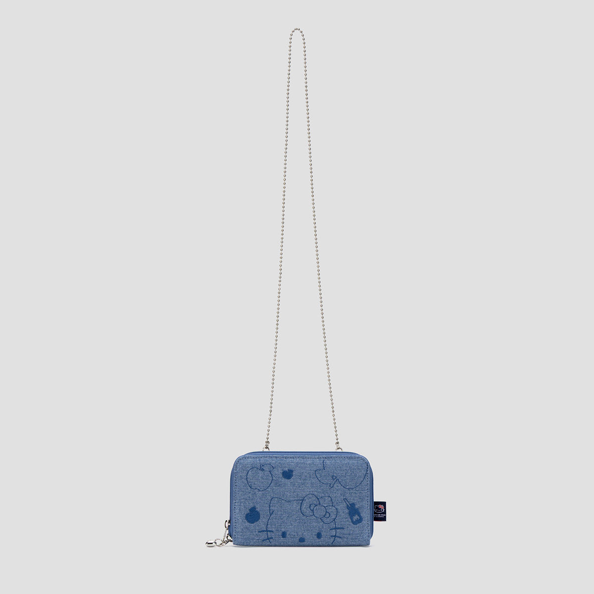 Denim Travel Cross Wallet Hello Kitty Washed Blue