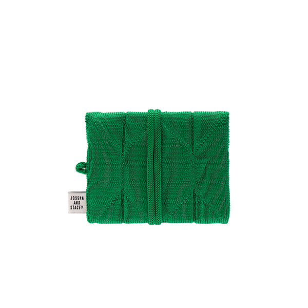 Lucky Pleats Knit Card Wallet Jelly Green