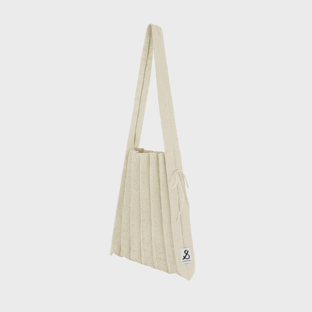 Lucky Pleats Knit M Starry Shell Beige