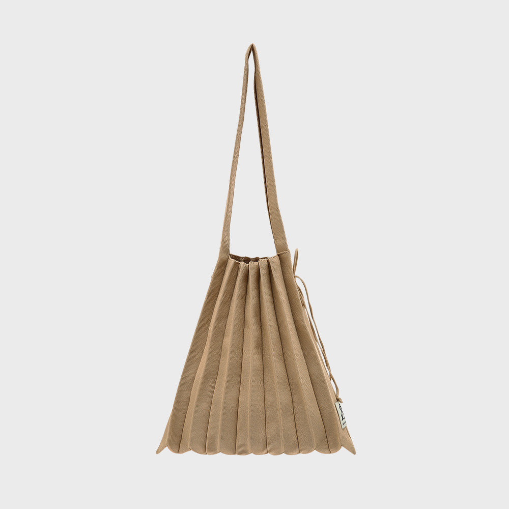 Lucky Pleats Knit M Hazelnut Beige