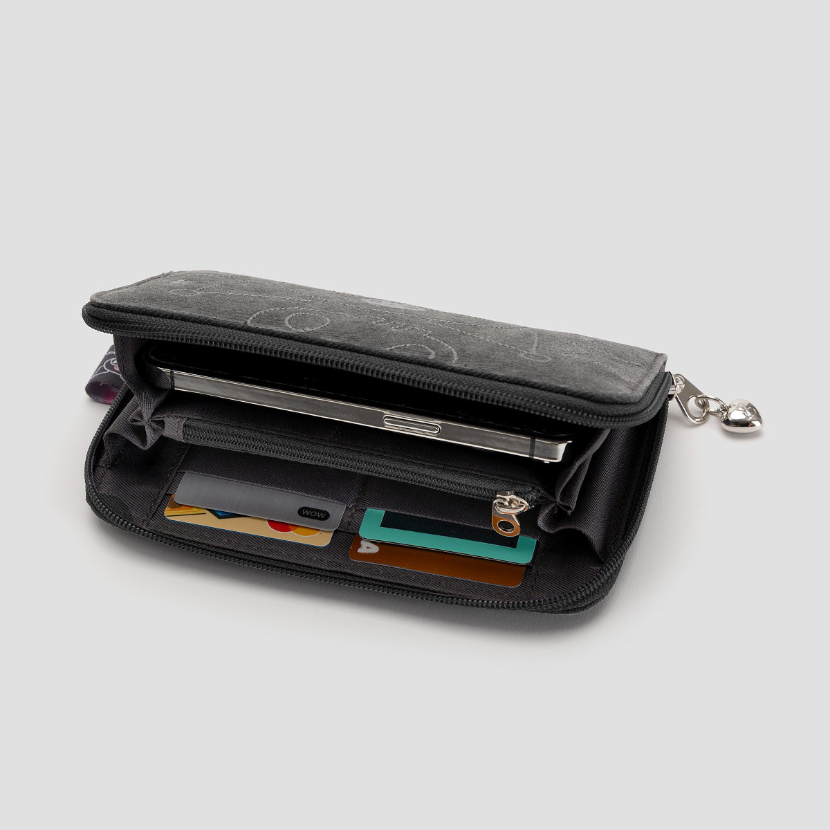 Denim Travel Cross Wallet Kuromi Washed Charcoal – JOSEPH AND