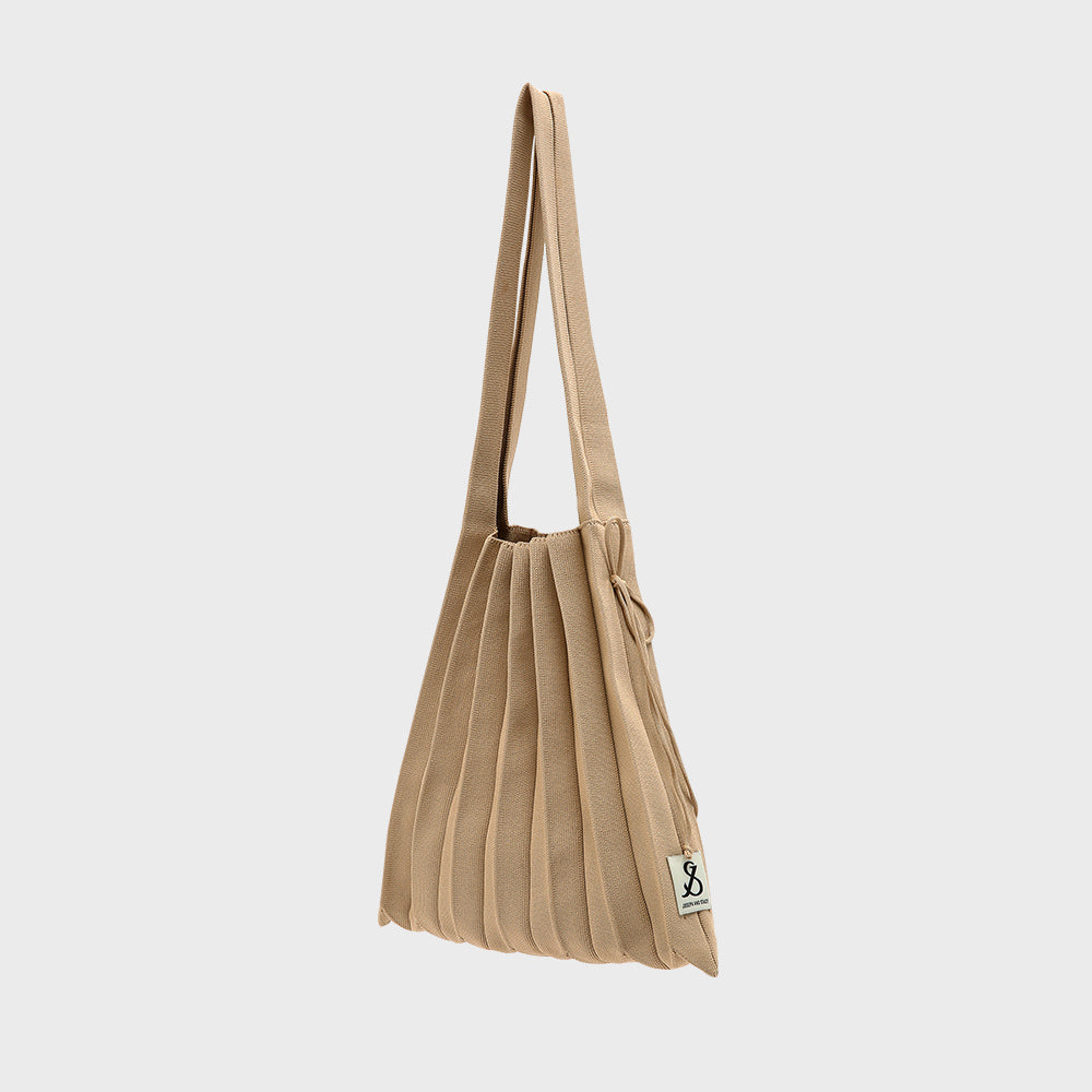 Lucky Pleats Knit M Hazelnut Beige