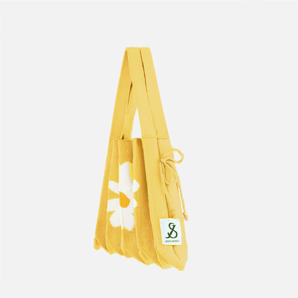 Lucky Pleats Knit S Daisy Macaron Yellow