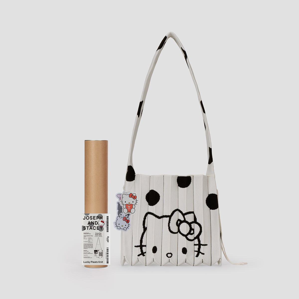 Lucky Pleats Knit Crossbody M Dot Hello Kitty Cream White – JOSEPH