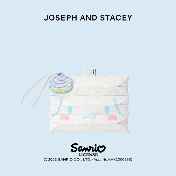 Lucky Pleats Knit Clutch S Cinnamoroll Cream White