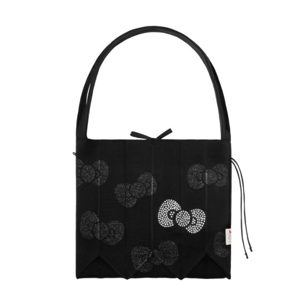 Lucky Pleats Knit Cross Big Hello Kitty Ribbon	Rich Black