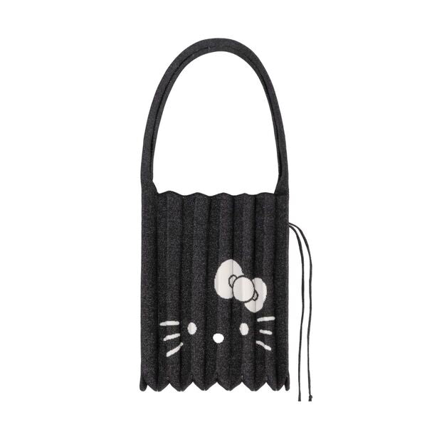 Lucky Pleats Knit M Starry Hello Kitty Fancy Black