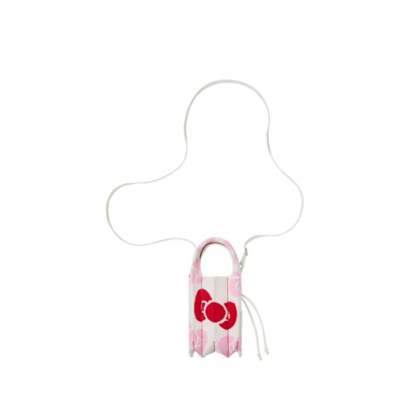 Lucky Pleats Knit Mini Cross Leopard Hello Kitty Cream White