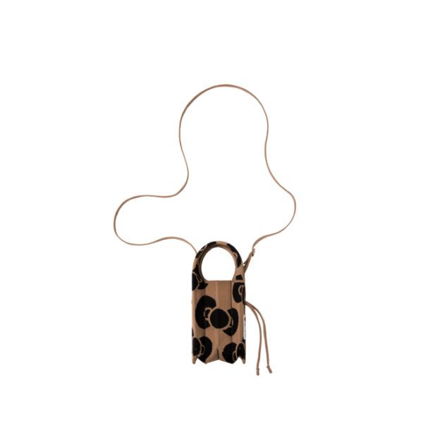 Lucky Pleats Knit Mini Cross Leopard Hello Kitty Tan Brown