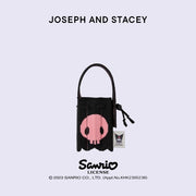 Lucky Pleats Knit Nano Bag Kuromi Rich Black