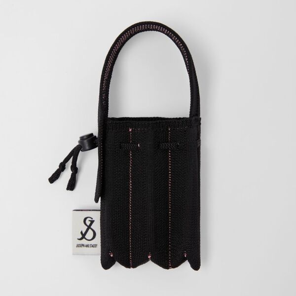 Lucky Pleats Knit Nano Bag Kuromi Rich Black