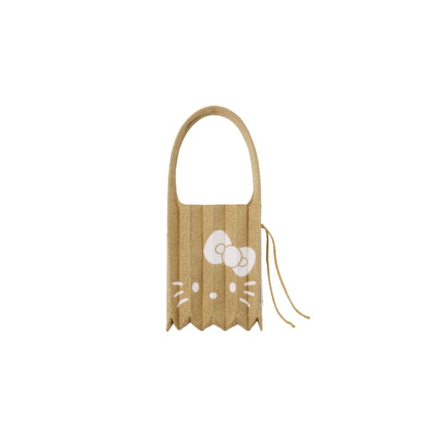 Lucky Pleats Knit S Starry Hello Kitty Gold