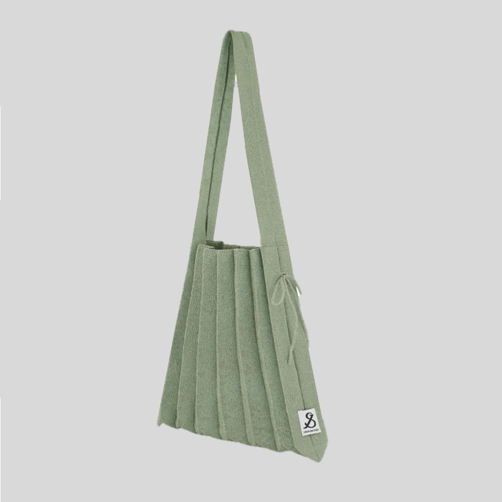 Lucky Pleats Knit M Starry Pond Green